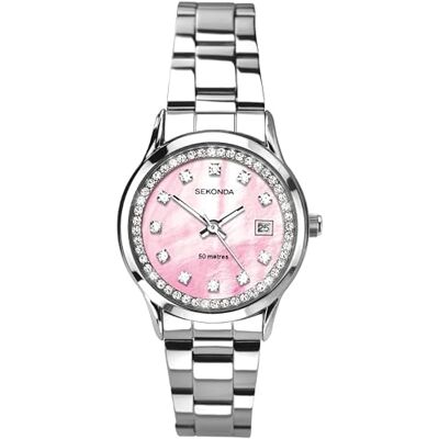 Sekonda Montre Femme Cadran Nacre Rose Bracelet Argent - Publicité Sekonda Montre Femme Cadran Nacre Rose Bracelet Argent - Publicité