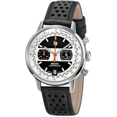 Lip Montre Rallye 39 mm Chronographe Cadran Noir et Blanc - Publicité Lip Montre Rallye 39 mm Chronographe Cadran Noir et Blanc - Publicité