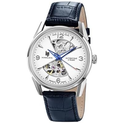 Lip Himalaya 40 Automatique Sablier Montre Homme Acier Cuir Bleu - Publicité Lip Himalaya 40 Automatique Sablier Montre Homme Acier Cuir Bleu - Publicité