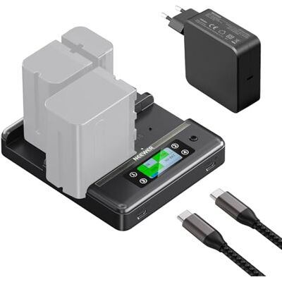 NEEWER NP-F970 Chargeur à 4 Canaux avec Consolidation Intelligente d'Alimentation,Compatible avec Sony NP-F550 750 Batterie NPF des Caméscope,Charge Rapide PD100W,Double Port USB C & écran OLED,NW-F4R - Publicité NEEWER NP-F970 Chargeur à 4 Canaux avec Consolidation Intelligente d'Alimentation,Compatible avec Sony NP-F550 750 Batterie NPF des Caméscope,Charge Rapide PD100W,Double Port USB C & écran OLED,NW-F4R - Publicité