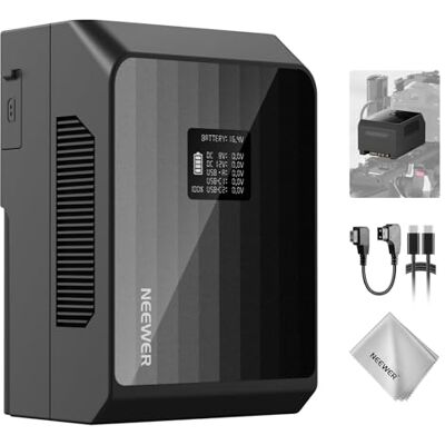NEEWER Batterie Mini V Mount PS099EP, 6800mAh 99Wh V Lock, Charge Rapide 100W PD, Double Port USB C/D Tap/BP/USB A/Double DC/écran OLED/Chiffon pour Caméscope, Moniteur, Lampe Vidéo - Publicité NEEWER Batterie Mini V Mount PS099EP, 6800mAh 99Wh V Lock, Charge Rapide 100W PD, Double Port USB C/D Tap/BP/USB A/Double DC/écran OLED/Chiffon pour Caméscope, Moniteur, Lampe Vidéo - Publicité