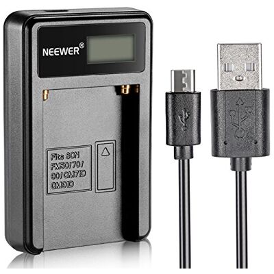 NEEWER Chargeur de batterie Micro USB pour batteries Sony NP-F550/F750/F960/F970, NP-FM50/FM70/FM90, QM71D, 91D, NP-F500H/F55H - Publicité NEEWER Chargeur de batterie Micro USB pour batteries Sony NP-F550/F750/F960/F970, NP-FM50/FM70/FM90, QM71D, 91D, NP-F500H/F55H - Publicité
