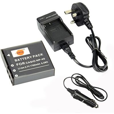 DSTE ® Batterie Li-ion rechargeable NP-40 + adaptateur chargeur de voiture DC73U pour Casio Exilim EX-FC100 EX-FC100WE EX-FC150 EX-FC150BK EX-FC150RD EX-FC160S EX-Z400 Exilim Pro EX-P505 EX-P600 - Publicité DSTE ® Batterie Li-ion rechargeable NP-40 + adaptateur chargeur de voiture DC73U pour Casio Exilim EX-FC100 EX-FC100WE EX-FC150 EX-FC150BK EX-FC150RD EX-FC160S EX-Z400 Exilim Pro EX-P505 EX-P600 - Publicité
