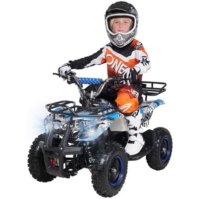Actionbikes Motors Quad électrique Enfant ATV Torino 36 Volts 1000 Watts Jusqu’à 24 km/h Quad Enfant Pocket Quad pédale de sécurité Safety Touch Mini Quad dès 8 Ans (Bleu Polo) - Publicité Actionbikes Motors Quad électrique Enfant ATV Torino 36 Volts 1000 Watts Jusqu’à 24 km/h Quad Enfant Pocket Quad pédale de sécurité Safety Touch Mini Quad dès 8 Ans (Bleu Polo) - Publicité