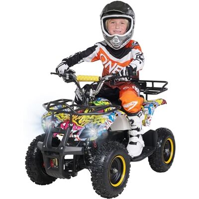 Actionbikes Motors Quad électrique Enfant ATV Torino 36 Volts 1000 Watts Jusqu’à 24 km/h Quad Enfant Pocket Quad pédale de sécurité Safety Touch Mini Quad dès 8 Ans (Jaune Grafitti) - Publicité Actionbikes Motors Quad électrique Enfant ATV Torino 36 Volts 1000 Watts Jusqu’à 24 km/h Quad Enfant Pocket Quad pédale de sécurité Safety Touch Mini Quad dès 8 Ans (Jaune Grafitti) - Publicité
