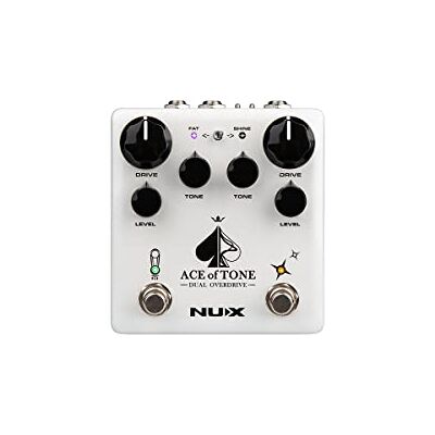 NUX Ace of Tone NDO-5 Pédale d'overdrive double empilage Blanc - Publicité NUX Ace of Tone NDO-5 Pédale d'overdrive double empilage Blanc - Publicité