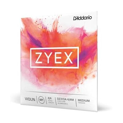 D'Addario Bowed Jeu de cordes avec Ré en argent pour violon Zyex, manche 4/4, tension Medium - Publicité D'Addario Bowed Jeu de cordes avec Ré en argent pour violon Zyex, manche 4/4, tension Medium - Publicité