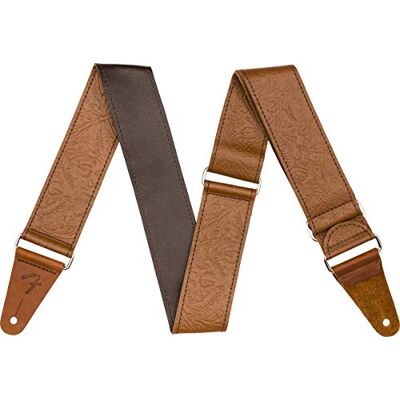 Fender ©"Tooled Leather Sangle Sangle pour Guitare et Basse 5cm de large Brun - Publicité Fender ©"Tooled Leather Sangle Sangle pour Guitare et Basse 5cm de large Brun - Publicité