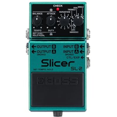 Boss SL-2 Slicer Pédale compacte pour guitare, clavier, DJs & autres Créez instantanément des grooves pulsants De multiples routages de Slicer 88 motifs intégrés Options de sortie stéréo - Publicité Boss SL-2 Slicer Pédale compacte pour guitare, clavier, DJs & autres Créez instantanément des grooves pulsants De multiples routages de Slicer 88 motifs intégrés Options de sortie stéréo - Publicité