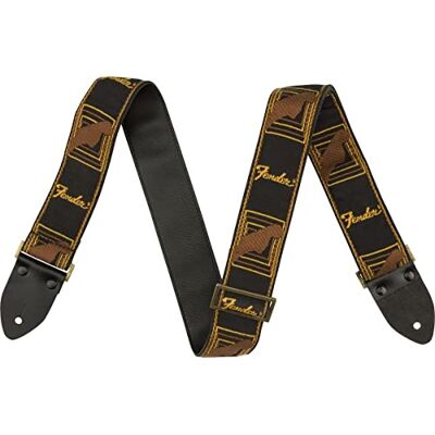 Fender ® »LEGACY VINTAGE MONOGRAM STRAP« Sangle pour guitare 5cm de largeur Couleur: Noir/Marron/Jaune - Publicité Fender ® »LEGACY VINTAGE MONOGRAM STRAP« Sangle pour guitare 5cm de largeur Couleur: Noir/Marron/Jaune - Publicité