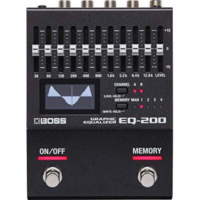 Boss Égaliseur graphique programmable EQ-200 , un double EQ 10 bandes avec gamme de fréquences réglable, flux de signal polyvalent et insertion d'effets Pré/Post - Publicité Boss Égaliseur graphique programmable EQ-200 , un double EQ 10 bandes avec gamme de fréquences réglable, flux de signal polyvalent et insertion d'effets Pré/Post - Publicité