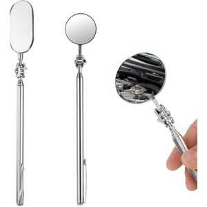 Rbleote 2 Pièces Miroir d'Inspection Télescopique, Rotation 360° Acier INOX Miroir Ronde et Ovale Extensible, Miroirs d'Inspection Auto avec Poignée Réglable pour Réparation Auto - Publicité Rbleote 2 Pièces Miroir d'Inspection Télescopique, Rotation 360° Acier INOX Miroir Ronde et Ovale Extensible, Miroirs d'Inspection Auto avec Poignée Réglable pour Réparation Auto - Publicité