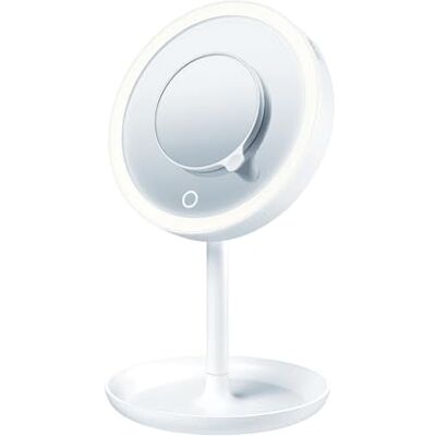 Beurer BS45 Miroir de courtoisie et cosmétique Lumineux avec Surface Tactile et Plateau de Rangement avec Miroir grossissant et Portable avec lumière LED Blanche et variateur d'intensité - Publicité Beurer BS45 Miroir de courtoisie et cosmétique Lumineux avec Surface Tactile et Plateau de Rangement avec Miroir grossissant et Portable avec lumière LED Blanche et variateur d'intensité - Publicité