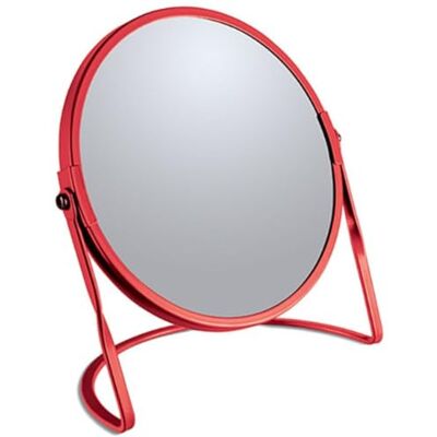 Spirella Miroir grossissant sur Pied Akira Acier Robuste Double Face avec Grossissement x5 et Miroir Classique Pivotant à 360° Rouge Mat - Publicité Spirella Miroir grossissant sur Pied Akira Acier Robuste Double Face avec Grossissement x5 et Miroir Classique Pivotant à 360° Rouge Mat - Publicité