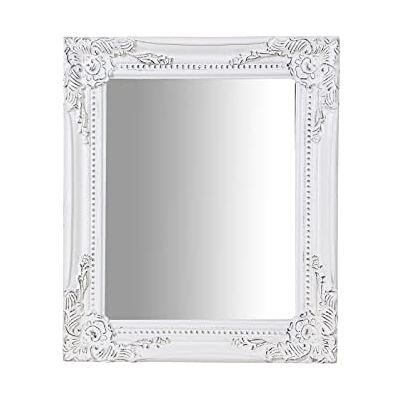 Miroir Murale Biscottini Blanc Antique - Cadre en Bois - Publicité Miroir Murale Biscottini Blanc Antique - Cadre en Bois - Publicité