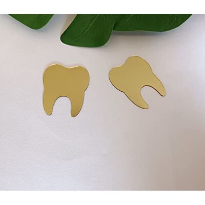 MEYA Lot de 50 autocollants pour miroir mural en forme de dents, soins dentaires en miroir pour dentiste, clinique, décoration de fête (2 pouces, miroir doré) - Publicité MEYA Lot de 50 autocollants pour miroir mural en forme de dents, soins dentaires en miroir pour dentiste, clinique, décoration de fête (2 pouces, miroir doré) - Publicité