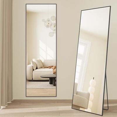 SONGMICS Miroir Intégral, à Poser au Sol, Verre Trempé, 160 x 50 cm Miroir Rectangulaire sur Pied, Cadre en Alliage d’Aluminium, Coins Droits, Noir d'Encre, Collection BERIT LFM050BD01 - Publicité SONGMICS Miroir Intégral, à Poser au Sol, Verre Trempé, 160 x 50 cm Miroir Rectangulaire sur Pied, Cadre en Alliage d’Aluminium, Coins Droits, Noir d'Encre, Collection BERIT LFM050BD01 - Publicité