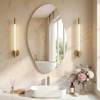 SONGMICS Miroir Mural Moderne, en Forme de Pétale, 85 x 50 cm Irrégulier Asymétrique, Élégant, sans Cadre, pour Entrée, Chambre, Salle de Bain, Collection AILEAS LWM021BD01 - Publicité SONGMICS Miroir Mural Moderne, en Forme de Pétale, 85 x 50 cm Irrégulier Asymétrique, Élégant, sans Cadre, pour Entrée, Chambre, Salle de Bain, Collection AILEAS LWM021BD01 - Publicité