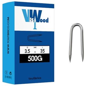 Viswood Crampillon galvanisé pointes biseautées 3,5x35 mm (500g) - Publicité Viswood Crampillon galvanisé pointes biseautées 3,5x35 mm (500g) - Publicité