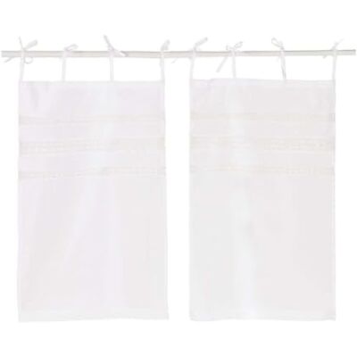 Loberon Aibre Lot de 2 Brise-bise Galons en Dentelle Cousus Fibres de Coton de Haute qualité, Blanc - Publicité Loberon Aibre Lot de 2 Brise-bise Galons en Dentelle Cousus Fibres de Coton de Haute qualité, Blanc - Publicité