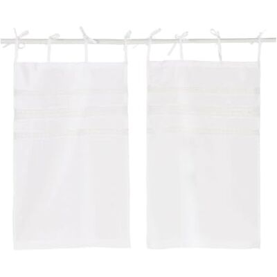 Loberon Aibre Lot de 2 Brise-bise Galons en Dentelle Cousus Fibres de Coton de Haute qualité, Blanc - Publicité Loberon Aibre Lot de 2 Brise-bise Galons en Dentelle Cousus Fibres de Coton de Haute qualité, Blanc - Publicité
