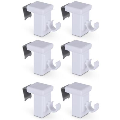Bestlivings Lot de 6 supports de serrage « Blanc » Pour tringle à café Ø 10 mm Cadre de fenêtre 10-27 mm Crochets décoratifs Klemmfix Crochets universels pour décoration de fenêtre - Publicité Bestlivings Lot de 6 supports de serrage « Blanc » Pour tringle à café Ø 10 mm Cadre de fenêtre 10-27 mm Crochets décoratifs Klemmfix Crochets universels pour décoration de fenêtre - Publicité
