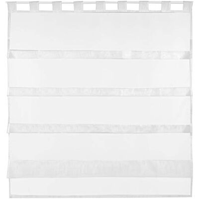 Bestlivings Rideau brise-bise blanc transparent avec passants en 100x110 cm (LxH), disponible dans de nombreuses variantes - Publicité Bestlivings Rideau brise-bise blanc transparent avec passants en 100x110 cm (LxH), disponible dans de nombreuses variantes - Publicité