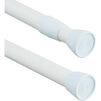 Barre de rideau de douche extensible en acier inoxydable - Blanc - Publicité Barre de rideau de douche extensible en acier inoxydable - Blanc - Publicité
