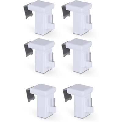 Bestlivings Lot de 6 supports de serrage « Blanc » Pour tringles de vitre/tringles de fenêtre Cadre de fenêtre de 10 à 27 mm Crochet décoratif Klemmfix Crochet de fenêtre universel pour - Publicité Bestlivings Lot de 6 supports de serrage « Blanc » Pour tringles de vitre/tringles de fenêtre Cadre de fenêtre de 10 à 27 mm Crochet décoratif Klemmfix Crochet de fenêtre universel pour - Publicité