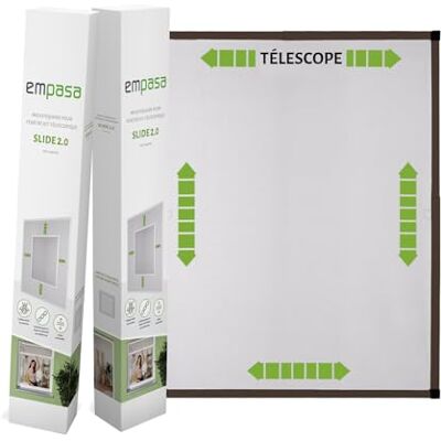 empasa Moustiquaire Kit télescopique SLIDE 2.0 pour fenêtres sans sciage - Publicité empasa Moustiquaire Kit télescopique SLIDE 2.0 pour fenêtres sans sciage - Publicité