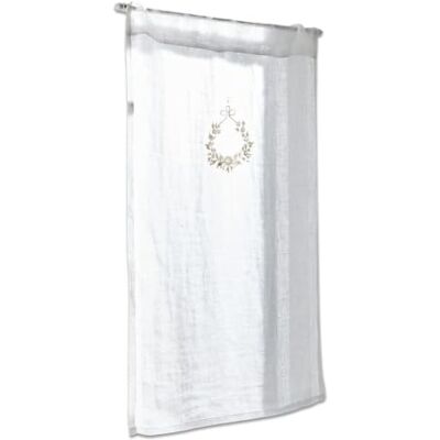 Loberon Bréteny Brise-bise Broderie en Forme de Couronne Pur Lin, crème - Publicité Loberon Bréteny Brise-bise Broderie en Forme de Couronne Pur Lin, crème - Publicité