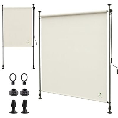 vounot ® Store Vertical sans Perçage 120 x 310 cm Extensible avec Manivelle Store Extérieur Protection Solaire Résistant aux Intempéries et UV Brise Vue pour Balcon Terrasse Jardin Beige - Publicité vounot ® Store Vertical sans Perçage 120 x 310 cm Extensible avec Manivelle Store Extérieur Protection Solaire Résistant aux Intempéries et UV Brise Vue pour Balcon Terrasse Jardin Beige - Publicité