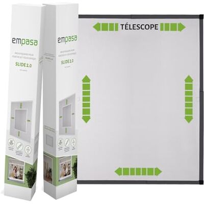 empasa Moustiquaire Kit télescopique SLIDE 2.0 pour fenêtres sans sciage Cadre télescopique extensible en aluminium Moustiquaire anti-insectes 120 x 140 cm, Couleur : anthracite - Publicité empasa Moustiquaire Kit télescopique SLIDE 2.0 pour fenêtres sans sciage Cadre télescopique extensible en aluminium Moustiquaire anti-insectes 120 x 140 cm, Couleur : anthracite - Publicité