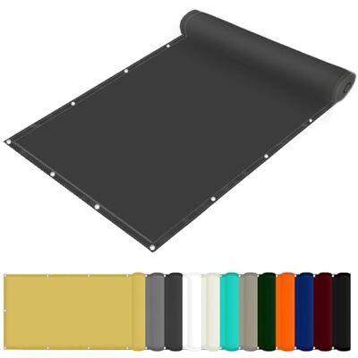 FENYIGE Bâche D'Ombrages Voiles Solaire 170 x 230 cm Tissu Polyester UV Protection avec Oeillets Toile Imperméable pour Patio Paravent Et Bâche, Gris Foncé - Publicité FENYIGE Bâche D'Ombrages Voiles Solaire 170 x 230 cm Tissu Polyester UV Protection avec Oeillets Toile Imperméable pour Patio Paravent Et Bâche, Gris Foncé - Publicité