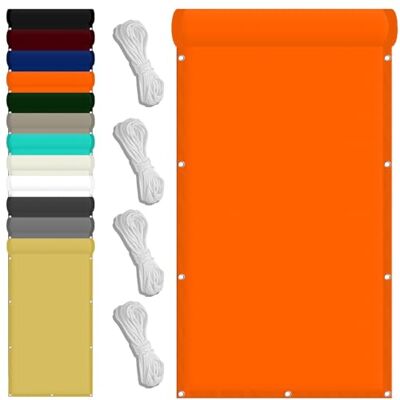 FENYIGE Voiles Solaires pour Jardin Balcon 130 x 350 cm Tissu Polyester UV Protection avec Oeillets Toile Imperméable pour Patio Paravent Et Bâche, Orange - Publicité FENYIGE Voiles Solaires pour Jardin Balcon 130 x 350 cm Tissu Polyester UV Protection avec Oeillets Toile Imperméable pour Patio Paravent Et Bâche, Orange - Publicité