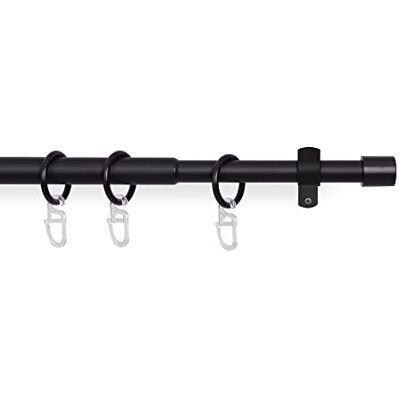 Bestlivings Tringle à rideaux extensible Longueur env. 120-220 cm Diamètre 16 mm Ensemble complet avec anneaux avec crochets de pliage et matériel de fixation - Publicité Bestlivings Tringle à rideaux extensible Longueur env. 120-220 cm Diamètre 16 mm Ensemble complet avec anneaux avec crochets de pliage et matériel de fixation - Publicité