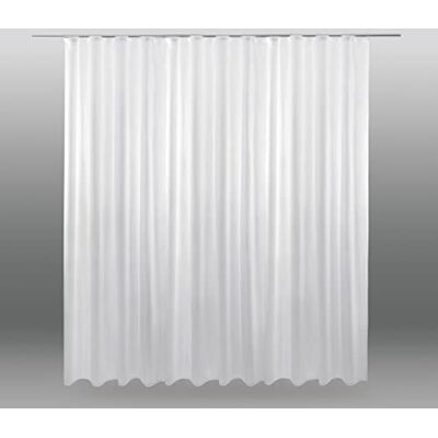 Bestlivings Rideau 300 cm à 900 cm de largeur, voile transparent avec galon fronceur et bande de plomb universelle cousue de couleur blanche (largeur env. 450 cm, longueur env. 245 cm) - Publicité Bestlivings Rideau 300 cm à 900 cm de largeur, voile transparent avec galon fronceur et bande de plomb universelle cousue de couleur blanche (largeur env. 450 cm, longueur env. 245 cm) - Publicité