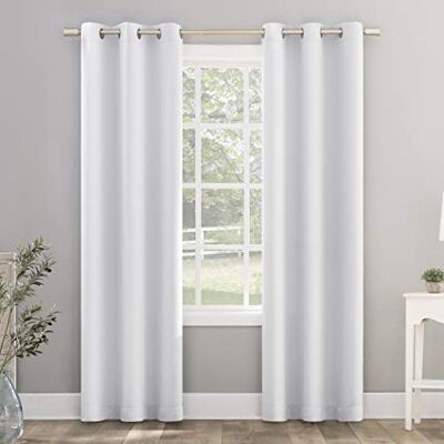 Sun Riley Rideau occultant à œillets pour Chambre d'enfant, 101,6 x 213,4 cm, Blanc - Publicité Sun Riley Rideau occultant à œillets pour Chambre d'enfant, 101,6 x 213,4 cm, Blanc - Publicité