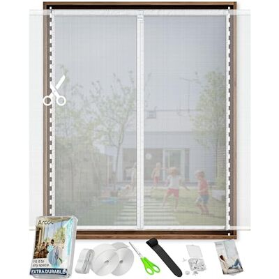 ARCOL Moustiquaire Magnétique pour Portes 155x160 cm Réglable en Largeur – Rideau Moustiquaire Porte Fenêtre avec Bandes Velcro, Moustiquaire Magnétique Porte Fenêtre Raccourcissable (Blanc) - Publicité ARCOL Moustiquaire Magnétique pour Portes 155x160 cm Réglable en Largeur – Rideau Moustiquaire Porte Fenêtre avec Bandes Velcro, Moustiquaire Magnétique Porte Fenêtre Raccourcissable (Blanc) - Publicité