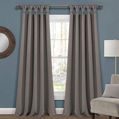 Lush Decor , Paire de Rideaux de fenêtre occultants isolants avec languettes nouées, Gris foncé, 241,3 x 132,1 cm, 241,3 x 132,1 cm - Publicité Lush Decor , Paire de Rideaux de fenêtre occultants isolants avec languettes nouées, Gris foncé, 241,3 x 132,1 cm, 241,3 x 132,1 cm - Publicité