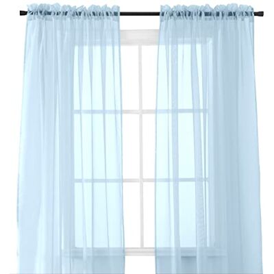 Elegant Comfort Lot de 2 Panneaux Transparents avec Passe-Tringle de 5,1 cm, Rideaux de fenêtre de 152,4 cm de Large x 213,4 cm de Long, Bleu Clair - Publicité Elegant Comfort Lot de 2 Panneaux Transparents avec Passe-Tringle de 5,1 cm, Rideaux de fenêtre de 152,4 cm de Large x 213,4 cm de Long, Bleu Clair - Publicité