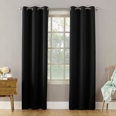 Sun Becca Energy Efficient Panneau de Rideau à œillets Noir 101,6 x 213,4 cm - Publicité Sun Becca Energy Efficient Panneau de Rideau à œillets Noir 101,6 x 213,4 cm - Publicité