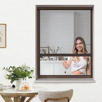jarolift 4 en 1 Zanzara Moustiquaire Enroulable Pour fenêtres, Cadre En Aluminium, Toile En Fibre De Verre Robuste, 100 x 160 cm (larg x H), Marron - Publicité jarolift 4 en 1 Zanzara Moustiquaire Enroulable Pour fenêtres, Cadre En Aluminium, Toile En Fibre De Verre Robuste, 100 x 160 cm (larg x H), Marron - Publicité