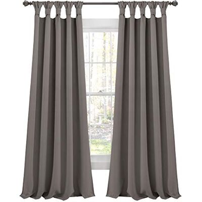Lush Decor , Paire de Rideaux de fenêtre occultants isolants avec languettes nouées, Gris foncé, 213,4 x 132,1 cm, 213,4 x 132,1 cm - Publicité Lush Decor , Paire de Rideaux de fenêtre occultants isolants avec languettes nouées, Gris foncé, 213,4 x 132,1 cm, 213,4 x 132,1 cm - Publicité