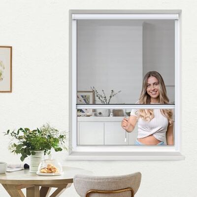 jarolift 4 en 1 Zanzara Moustiquaire Enroulable Pour fenêtres, Cadre En Aluminium, Toile En Fibre De Verre Robuste, 100 x 160 cm (larg x H), Blanc - Publicité jarolift 4 en 1 Zanzara Moustiquaire Enroulable Pour fenêtres, Cadre En Aluminium, Toile En Fibre De Verre Robuste, 100 x 160 cm (larg x H), Blanc - Publicité