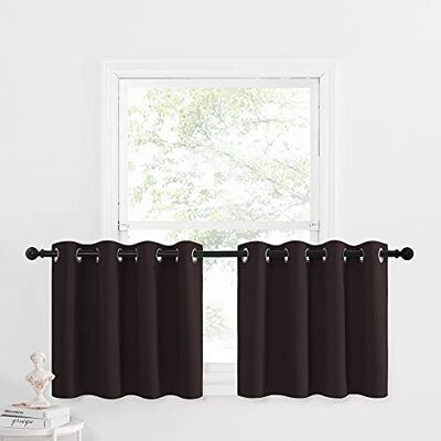 NICETOWN Rideaux occultants à œillets pour Cuisine Rideaux sur Mesure (Marron Caramel, Double pièce, 132,1 cm de Large x 61 cm de Long + tête de 3 cm) - Publicité NICETOWN Rideaux occultants à œillets pour Cuisine Rideaux sur Mesure (Marron Caramel, Double pièce, 132,1 cm de Large x 61 cm de Long + tête de 3 cm) - Publicité