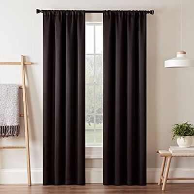 Eclipse Darrell Rideaux de fenêtre occultants Thermiques avec Passe-Tringle pour Chambre à Coucher ou Salon (Panneau Simple), 94 x 241,3 cm, Noir - Publicité Eclipse Darrell Rideaux de fenêtre occultants Thermiques avec Passe-Tringle pour Chambre à Coucher ou Salon (Panneau Simple), 94 x 241,3 cm, Noir - Publicité
