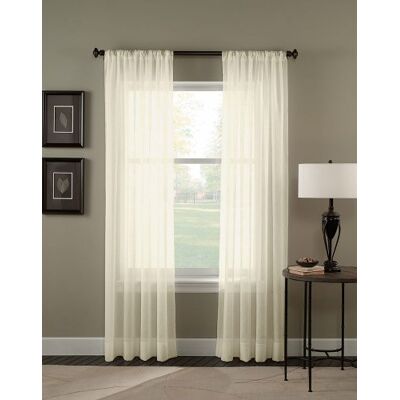 Curtainworks Trinity Voilage froissé 129,5 x 213,4 cm Gris huître - Publicité Curtainworks Trinity Voilage froissé 129,5 x 213,4 cm Gris huître - Publicité