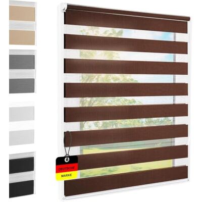 Foxx Store double Klemmfix sans perçage Marron 120 x 140 cm Largeur du tissu 116 cm Store à fixation par pression Store à traction latérale Protection solaire Store zébré - Publicité Foxx Store double Klemmfix sans perçage Marron 120 x 140 cm Largeur du tissu 116 cm Store à fixation par pression Store à traction latérale Protection solaire Store zébré - Publicité