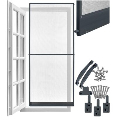 tectake ® Moustiquaire portes et fenêtres, 95 x 210 cm, Cadre en aluminium, Résistante aux intempéries et aux UV, Longueur réglable, Laisse passer la lumière et l'air, Filet Anti Moustique Gris - Publicité tectake ® Moustiquaire portes et fenêtres, 95 x 210 cm, Cadre en aluminium, Résistante aux intempéries et aux UV, Longueur réglable, Laisse passer la lumière et l'air, Filet Anti Moustique Gris - Publicité